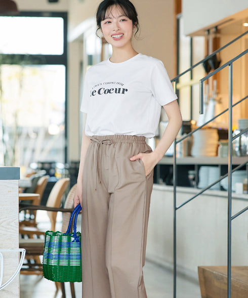 【おのののかさん着用】冷凛(ひやりん)カノコカットソーピンタックパンツ