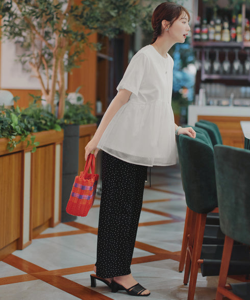 【おのののかさん着用】冷凛(ひやりん)カノコカットソーピンタックパンツ