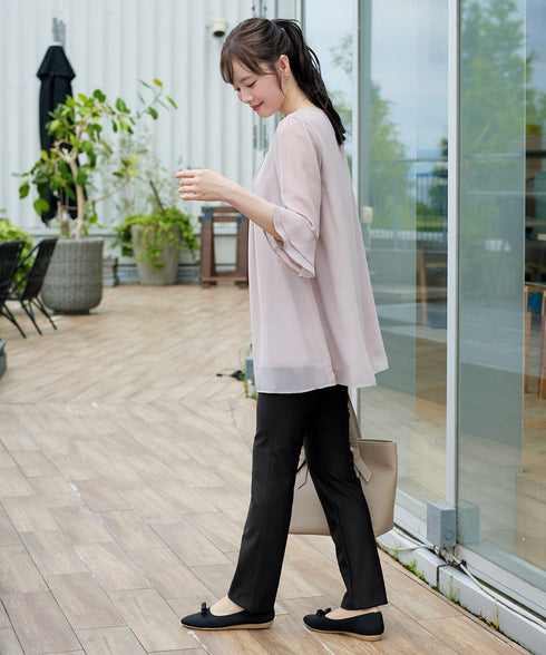 ローズファイン センターピンタックストレートパンツ
