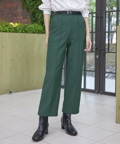 スフレ起毛ピンタックワイドパンツ