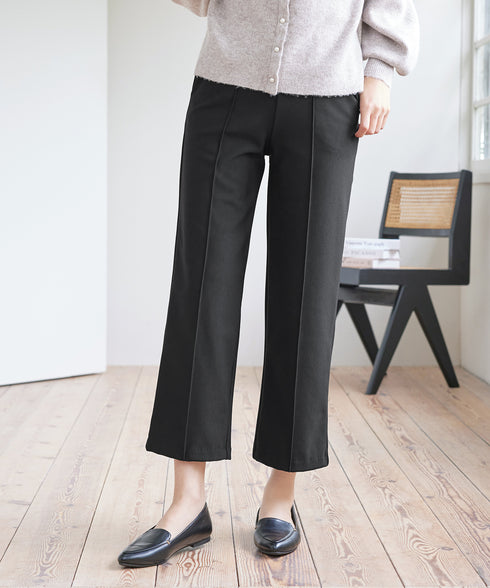 スフレ起毛ピンタックワイドパンツ