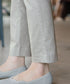 麻混ストレッチテーパードパンツ