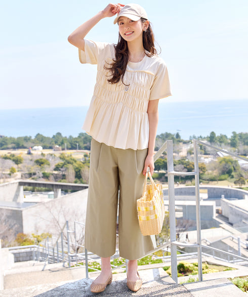 ストレッチタックワイドパンツ