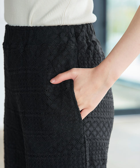 総レースワイドパンツ