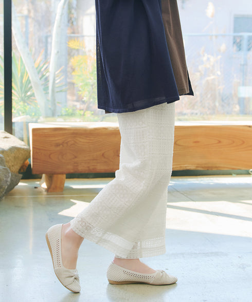総レースワイドパンツ