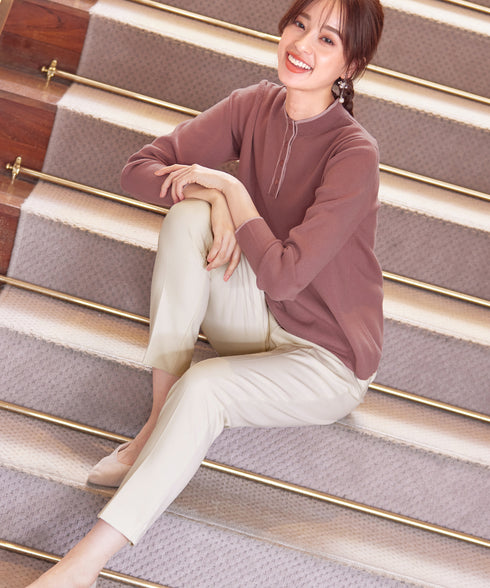 【安田美沙子さん着用】T/R両面起毛ストレッチパンツ