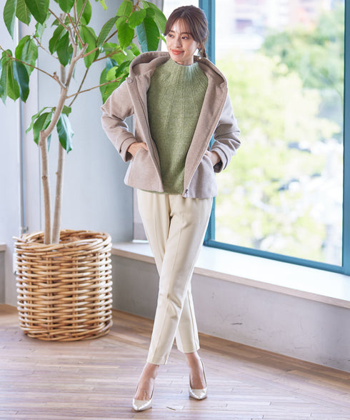 【安田美沙子さん着用】T/R両面起毛ストレッチパンツ