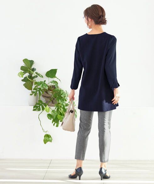 【安田美沙子さん着用】T/R両面起毛ストレッチパンツ