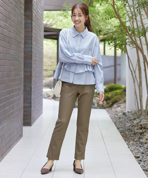 【安めぐみさん着用・新色追加・日本製】すふれ起毛ストレートパンツ
