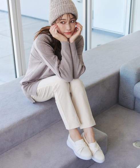 【安めぐみさん着用・新色追加・日本製】すふれ起毛ストレートパンツ