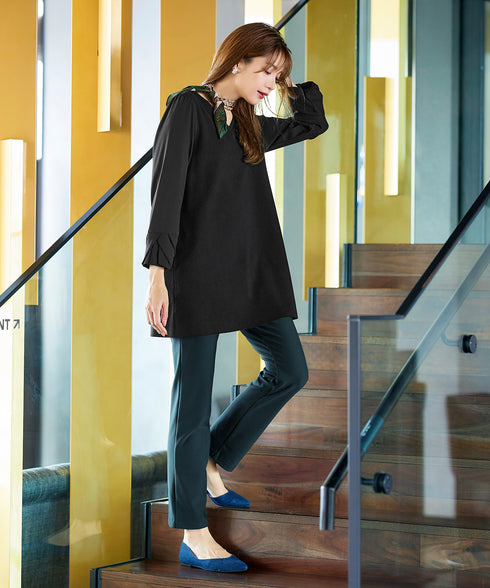 【安田美沙子さん着用・新色追加・日本製】すふれ起毛ストレートパンツ