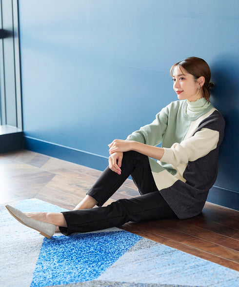 【安田美沙子さん着用・新色追加・日本製】すふれ起毛ストレートパンツ