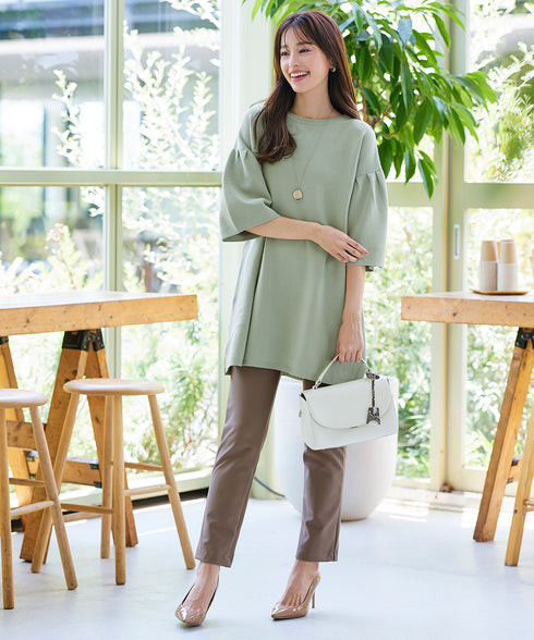 【安田美沙子さん着用・新色追加・日本製】すふれ起毛ストレートパンツ