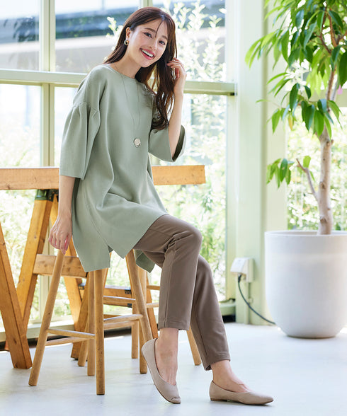 【安田美沙子さん着用・新色追加・日本製】すふれ起毛ストレートパンツ