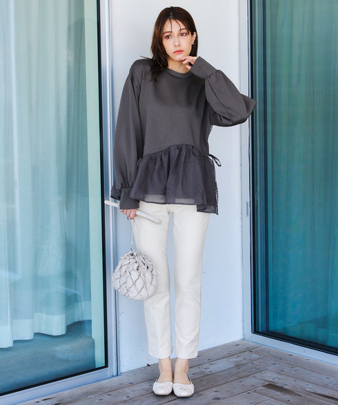 【安田美沙子さん着用・新色追加・日本製】すふれ起毛ストレートパンツ