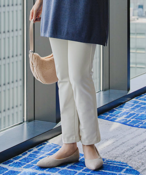 【安田美沙子さん着用・新色追加・日本製】すふれ起毛ストレートパンツ