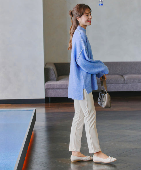 【安田美沙子さん着用・新色追加・日本製】すふれ起毛ストレートパンツ