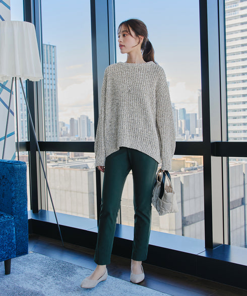 【安田美沙子さん着用・新色追加・日本製】すふれ起毛ストレートパンツ