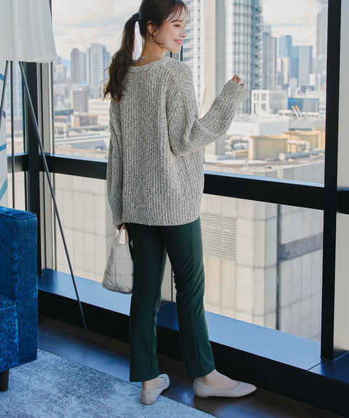 【安田美沙子さん着用・新色追加・日本製】すふれ起毛ストレートパンツ