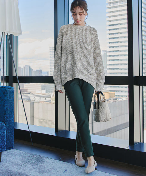 【安田美沙子さん着用・新色追加・日本製】すふれ起毛ストレートパンツ