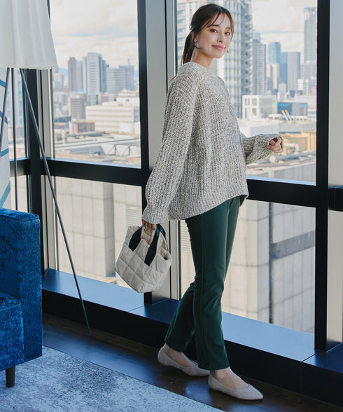 【安田美沙子さん着用・新色追加・日本製】すふれ起毛ストレートパンツ