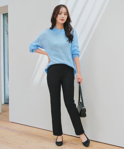 【安田美沙子さん着用・新色追加・日本製】すふれ起毛ストレートパンツ