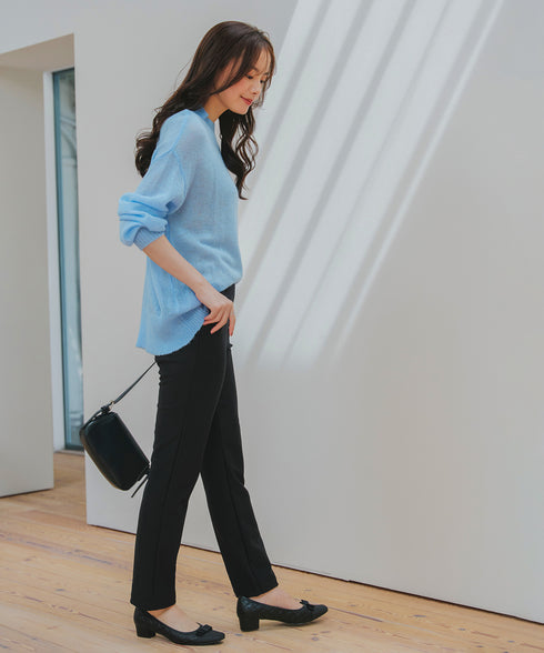 【安田美沙子さん着用・新色追加・日本製】すふれ起毛ストレートパンツ