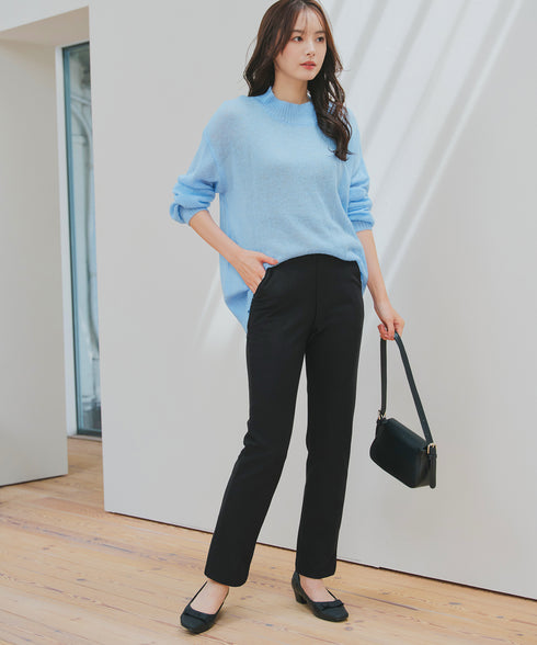 【安田美沙子さん着用・新色追加・日本製】すふれ起毛ストレートパンツ
