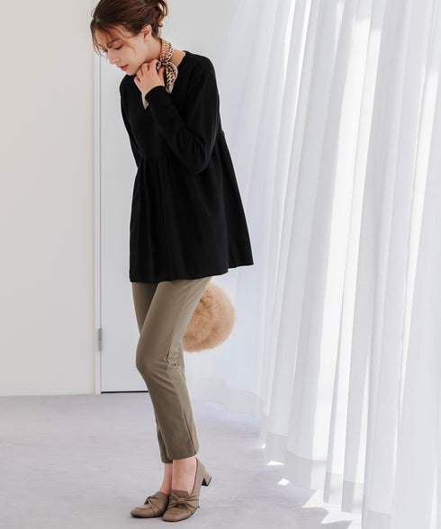 【安田美沙子さん着用・新色追加・日本製】すふれ起毛ストレートパンツ