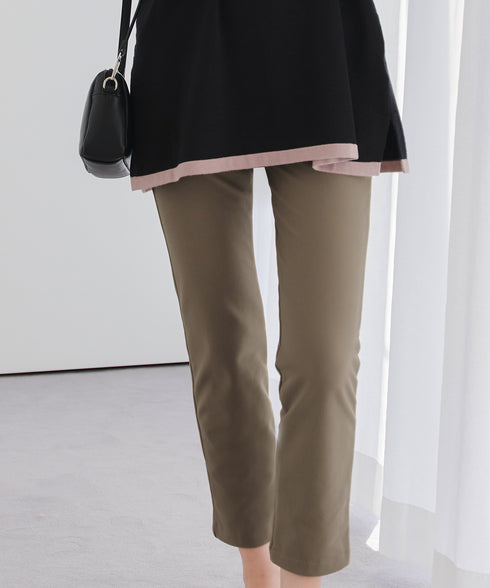 【安田美沙子さん着用・新色追加・日本製】すふれ起毛ストレートパンツ