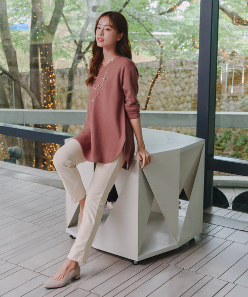 【安田美沙子さん着用・新色追加・日本製】すふれ起毛ストレートパンツ