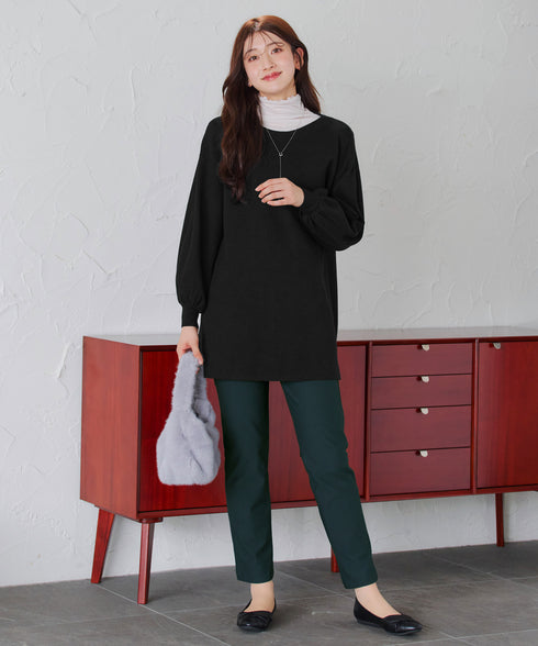 【安田美沙子さん着用・新色追加・日本製】すふれ起毛ストレートパンツ