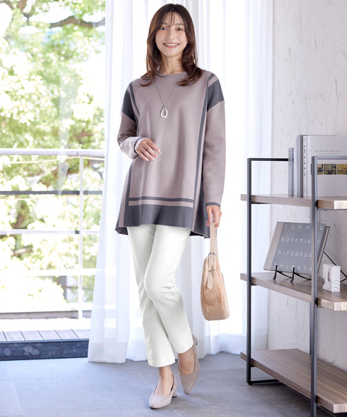 【安田美沙子さん着用・新色追加・日本製】すふれ起毛ストレートパンツ