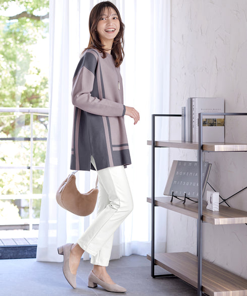 【安田美沙子さん着用・新色追加・日本製】すふれ起毛ストレートパンツ