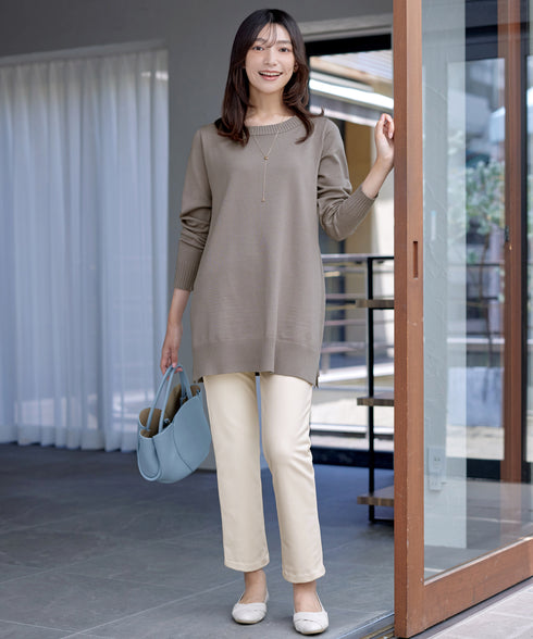 【安田美沙子さん着用・新色追加・日本製】すふれ起毛ストレートパンツ