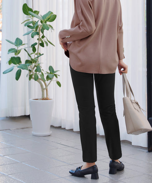 【安田美沙子さん着用・新色追加・日本製】すふれ起毛ストレートパンツ