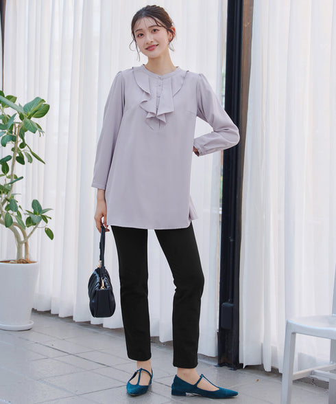 【安田美沙子さん着用・新色追加・日本製】すふれ起毛ストレートパンツ