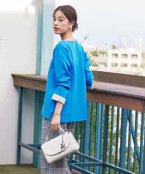 【安田美沙子さん着用】起毛チェック柄ワイドパンツ