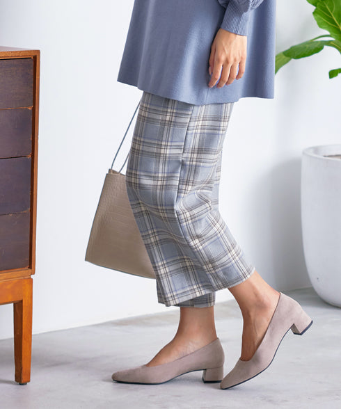 【安田美沙子さん着用】起毛チェック柄ワイドパンツ