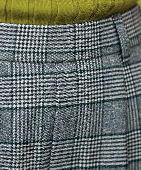 【安田美沙子さん着用】起毛チェック柄ワイドパンツ