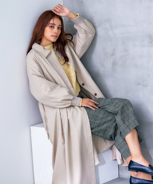 【安田美沙子さん着用】起毛チェック柄ワイドパンツ