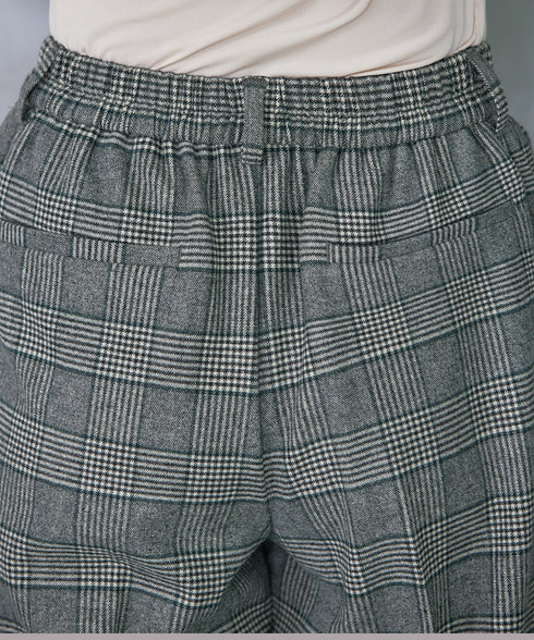 【安田美沙子さん着用】起毛チェック柄ワイドパンツ