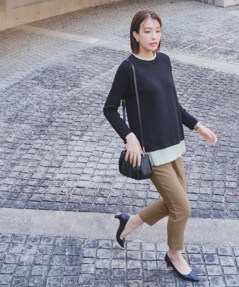 【クリアランスセール】裏起毛ストレッチテーパードパンツ