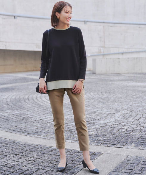 【クリアランスセール】裏起毛ストレッチテーパードパンツ