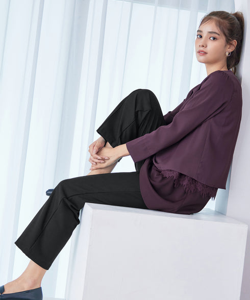 【クリアランスセール】すふれ起毛ワイドパンツ