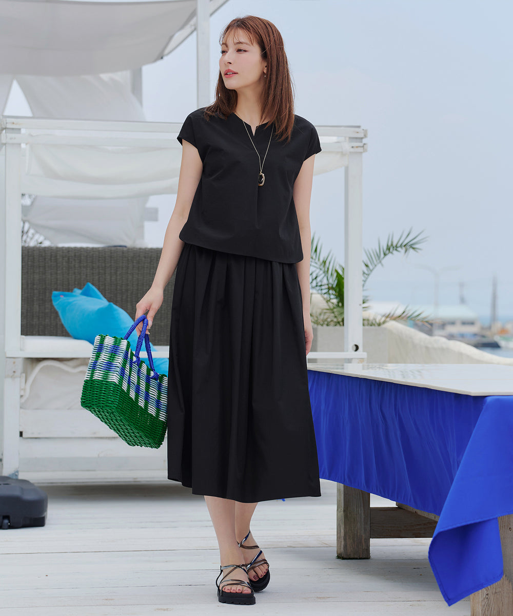 トップス&スカートセット】ストレッチタフタセットアップ