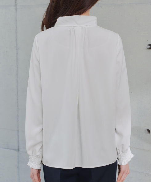 【ブラウス&ベスト&パンツ3点セット】リボンタイブラウス+ベスト付き 3点セットアップ