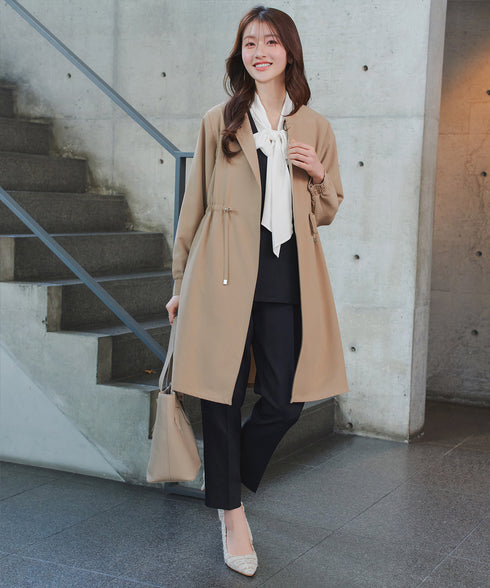 【ブラウス&ベスト&パンツ3点セット】リボンタイブラウス+ベスト付き 3点セットアップ