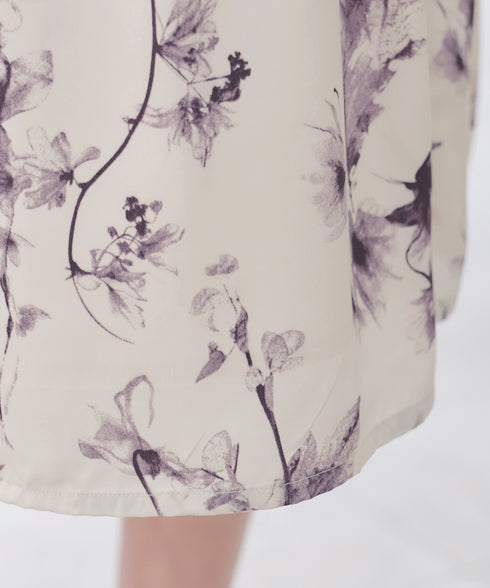 【2点セット】ニットボレロ+花柄ワンピースセット