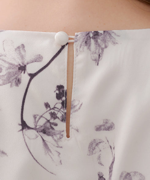 【2点セット】ニットボレロ+花柄ワンピースセット